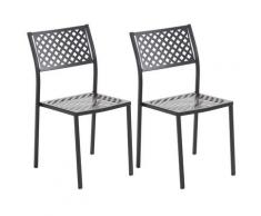 Set 2 Sedie Da Giardino 46x58x84 Cm In Acciaio Pasotti Lola Antracite