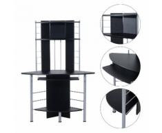 Scrivania Da Ufficio Ad Angolo Porta Pc In Mdf E Ferro 113x65x158 Cm Benzoni Nera