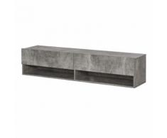 Mobile Tv Sospeso 140x32x31 Cm In Legno Truciolare Grigio