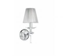 Applique Elegante Metallo Cristallo K9 Paralume Tessuto Lampada Classica E14 Ambiente I-orchestra/ap1
