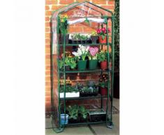 Serra 4 Ripiani Da Giardino In Alluminio Verniciato E Copertura In Pvc