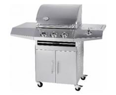 Barbecue A Gas Gpl E Metano 3 Fuochi Turrer Roasted Plus Inox