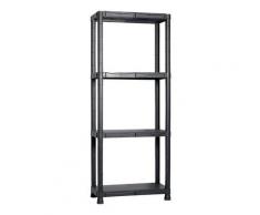 Scaffale In Resina Antiurto 4 Ripiani 60x30x143 Cm Bauer Nero