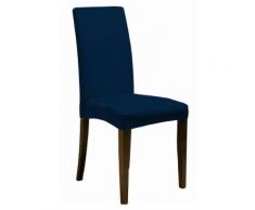 Set 2 Coprisedie Elasticizzati In Poliestere Fazzi Blu Scuro