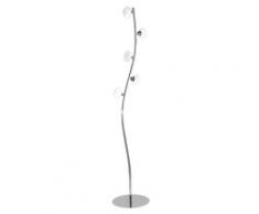Piantana Metallo Cromo Paralumi Sferici Vetro Opale Lampada Moderna Led 2,5 Watt Luce Calda Ambiente I-jupiter/pt5