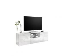 Mobile Tv 1 Cassetto 2 Ante 5 Ripiani In Melaminico 180x42x57cm Tft Blossom Bianco