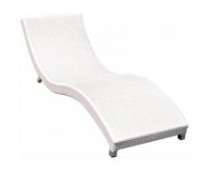 Lettino Prendisole Da Giardino In Polyrattan Morel Saint Tropez Bianco
