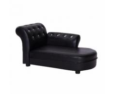 Divano Chaise Longue Ottomana Per Animali Nero 82.5x45x41.5 Cm Riotti