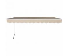 Tenda Da Sole Avvolgibile A Parete 3.95x2.5m In Poliestere Beige Miozzi