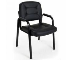Sedia Poltrona Visitatore Da Ufficio In Eco Pelle Bozzini Easy Nero