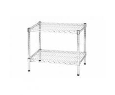 Scaffale In Acciaio Cromato 2 Ripiani Tosini Linea 2x45 - 45x60x50cm/