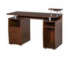 Scrivania Da Ufficio Porta Pc 120x55x85 Cm In Legno Marrone Noce