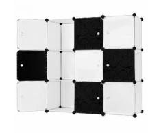Armadio Guardaroba Modulare 9 Cubi Rizzetti Cube Bianco E Nero