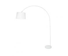Lampada Arco Metallo Bianco Paralume Tessuto Bianco Piantana Moderna E27 Ambiente I-dream/pt