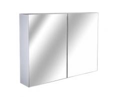 Pensile Da Bagno 2 Ante Specchio In Mdf 80x15x60 Cm Benzoni Moremorning Bianco