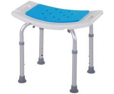 Sgabello Da Doccia Regolabile In Altezza In Alluminio Bianco