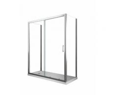 Box Doccia 3 Lati 65x100x65 Cm 1 Anta Scorrevole In Cristallo Trasparente 6mm H190 Ginelli Four