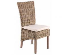 Sedia Da Giardino 48x59x104 Cm Con Cuscino Duini Luzia Mogano