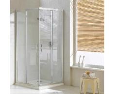 Box Doccia Angolare 80x80 Cm 2 Ante Scorrevoli In Cristallo Trasparente 6mm H198 Fosterberg Odense