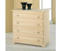 Comò 4 Cassetti In Legno Abete Grezzo 89x45x85cm Fumer Country