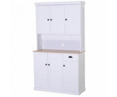 Mobile Dispensa Da Cucina 101x39x180 Cm Benzoni Bianco E Rovere