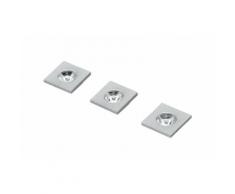 Kit 3 Faretti A Incasso Quadrati Alluminio Nikel Spazzolato Led 3 Watt Luce Naturale Intec Inc-sirio-q3