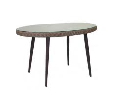 Tavolino Da Giardino In Polyrattan Ovale 128x73x76cm Adami Adila Noce