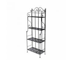 Scaffale Per Piante In Metallo 4 Piani 59x29h158cm Adami Jessica Nero