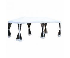 Gazebo Impermeabile Pieghevole Con Zanzariera Crema 3x6m Miozzi