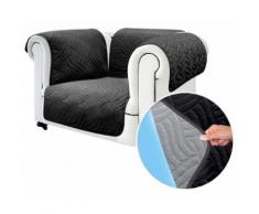 Copridivano Trapuntato Universale 1 Posto Double Face Starlyf Sofa Cover Nero E Grigio