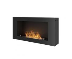 Camino A Bioetanolo Da Parete 91x44 Cm Con Vetro Dumas Blackbox 910 Nero