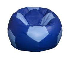Poltrona A Sacco Pouf Ø100 Cm In Ecopelle Baselli Pallone Da Calcio Blu E Celeste