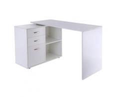 Scrivania Da Ufficio Ad Angolo Bianca 117x83.5x76 Cm Benzoni