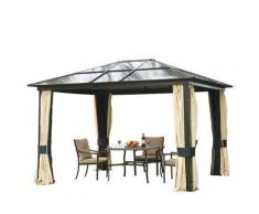 Gazebo Da Giardino 3x3.6x2.65m In Alluminio E Policarbonato Tendone Lusso Miozzi