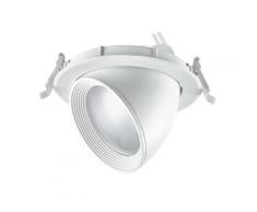 Faretto A Incasso Orientabile Bianco Riflettore Silver Controsoffittatura Led 30 Watt Luce Calda Intec Inc-delta-30