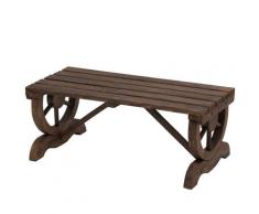 Panchina Da Giardino 2 Posti 105x50x53 Cm In Legno Di Abete Effetto Bruciato Miozzi Design A Ruota