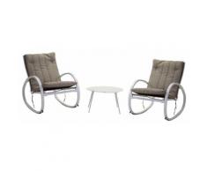 Set Salotto Da Giardino Poltrone + Tavolino Adami Ontario Crema
