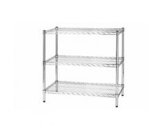 Scaffale In Acciaio Cromato 3 Ripiani 45x90x90cm Tosini 3x459090