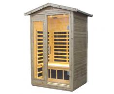 Sauna Finlandese Ad Infrarossi 2 Posti 125x105 Cm In Legno Di Cedro Canadese H188 Vorich Esterno