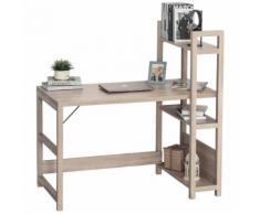 Scrivania Da Ufficio Porta Pc 120x67x120,5 Cm Con Libreria In Legno Hmc Rovere