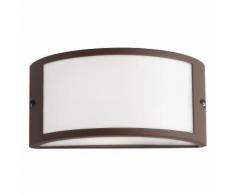 Applique Esterno Diffusore Policarbonato Profilo Alluminio Bronzo E27 Intec I-austin-ap