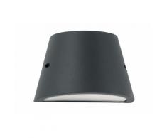 Applique Esterno Alluminio Nero Diffusore Policarbonato Opale Tenuta Stagna E27 Intec I-orlando-ap