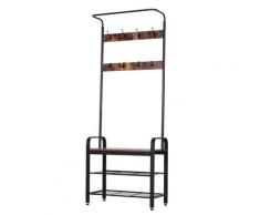 Appendiabiti Panchina Per Ingresso Con Scarpiera 72x34x185 Cm In Legno Mdf E Metallo Benzoni