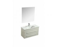 Mobile Bagno Sospeso 90 Cm Lavabo E Specchio Vorich Angy Bianco