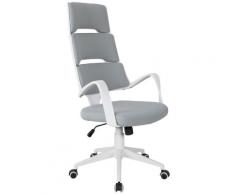 Sedia Da Ufficio Presidenziale Ergonomica In Tessuto Fadami Bianco E Grigio