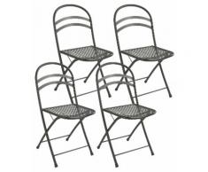 Set 4 Sedie Pieghevoli Da Giardino 42x52x81 Cm In Acciaio Pasotti Flipper Antracite