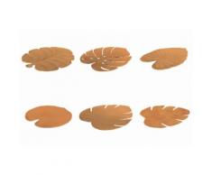 Set 6 Tovagliette Foglia In Eva Villa Deste Bronzo