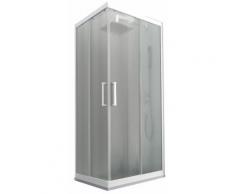 Box Doccia Angolare 70x90 Cm 2 Ante Scorrevoli In Cristallo Cincillà 6mm H190 Dorini Fox Bianco