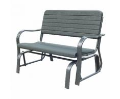 Panchina A Dondolo Da Giardino In Metallo 125x73x88 Cm Miozzi Grigio