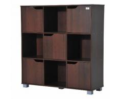 Libreria In Legno Da Terra Con 9 Scompartimenti Marrone 89.5x30x93 Cm Benzoni